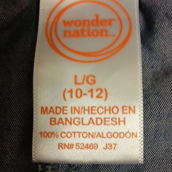 WONDER NATION Girls Bundle of 2 Shorts. Size L 10-12. Cuffed and Pockets - Picture 12 of 14